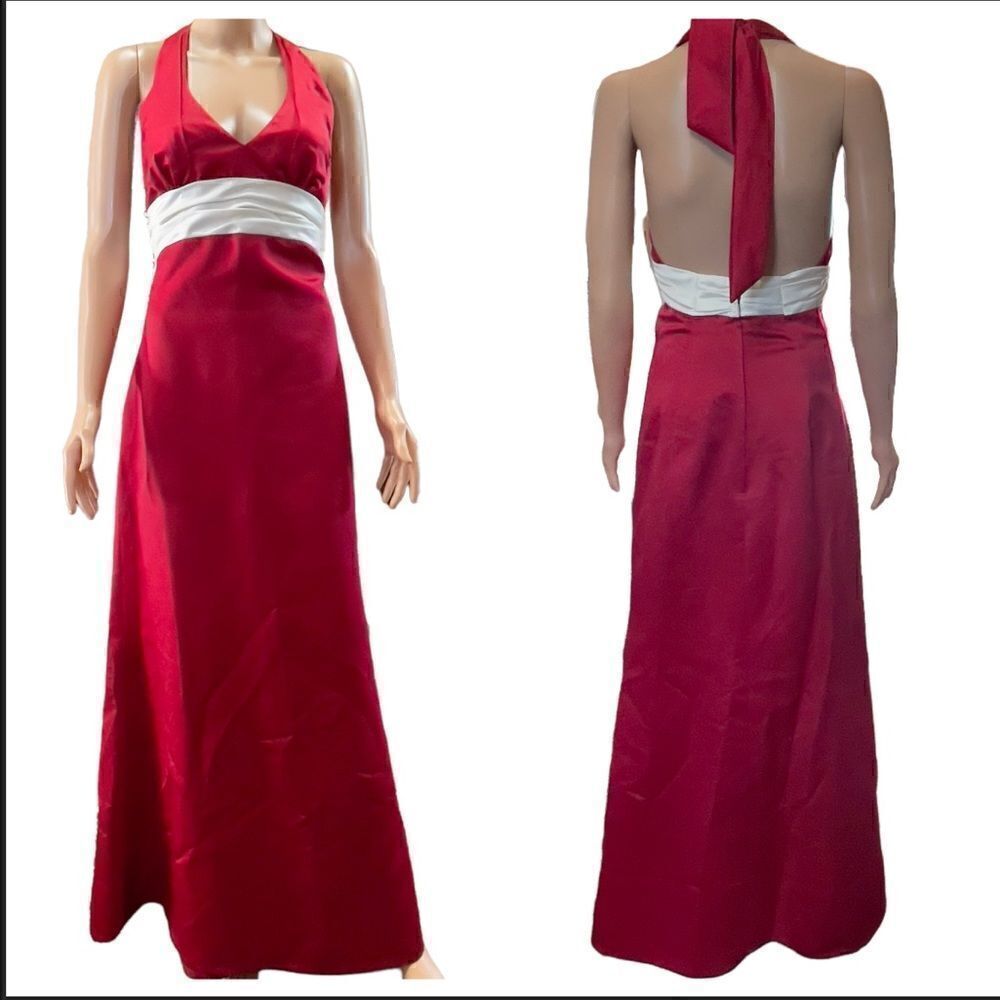 FOREVER YOURS Red Haltered Long Gown Size 6